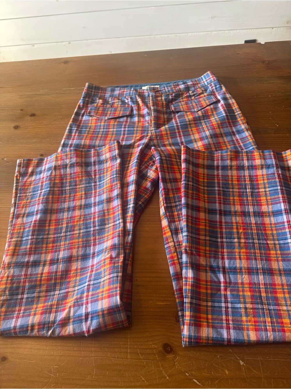 Maeve Anthropologie Flared Plaid Pants - Picture 6 of 11